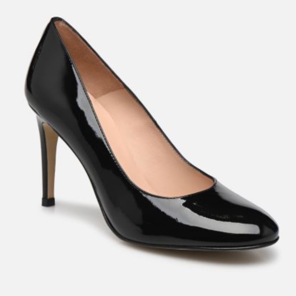 Black leather Patent stiletto - Georgia Rose